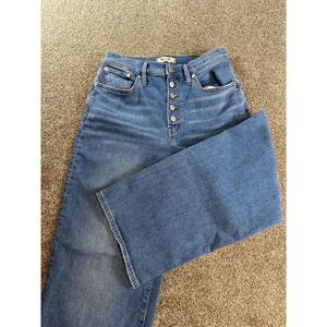 Madewell Jeans Women's 28 Blue The Perfect Vintage Wide Leg High Rise Denim-EUC